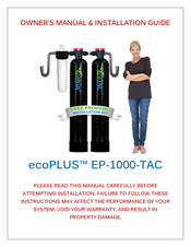 Ecoplus Pi3900 EP-1000-TAC Owner's Manual & Installation Manual