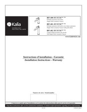 Kalia RUSTIK BF1482 Installation Instructions / Warranty