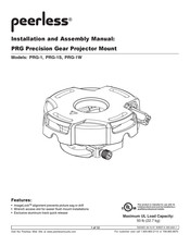 PEERLESS PRG-1S Installation And Assembly Manual