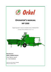 ORKEL MP 2000 Operator's Manual