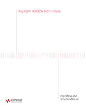 Keysight 16092A Operation And Service Manual