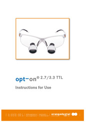 orangedental opt-on 2.7 Instructions For Use Manual