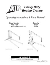ATD Tools ATD-7484 Operating Instructions & Parts Manual