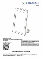 Displays2go DGODPSGN43 Operating Instructions Manual