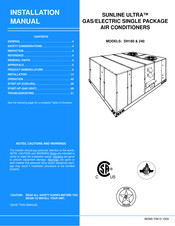 Unitary products group SUNLINE ULTRA DH180 Installation Manual