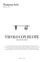 FontanaArte Gae Aulenti TAVOLO CON RUOTE 40th ANNIVERSARY Manual