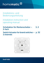 HomeMatic HmIP-BS2 Installation Instructions And Operating Manual