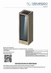 Displays2go DGLCDPEDOK Operating Instructions Manual