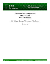 Matrix Switch Corporation MSC-5-3232 Product Manual