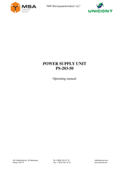 MSA UNICORNT PS-203-50 Operating Manual