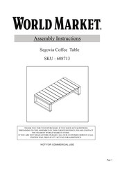 World Market Segovia 608713 Assembly Instructions