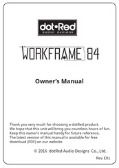 dotRed Audio Designs WORKFRAME 84 Owner's Manual