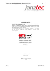 Janz Tec emWEB-15WT Hardware And Software Manual