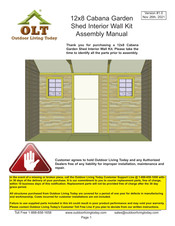 Olt 12x8 Cabana Garden Shed Assembly Manual