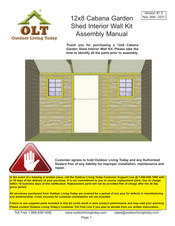 OLT 12x8 Cabana Garden Shed Assembly Manual