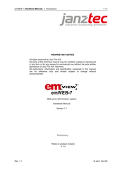 Janz Tec emWEB-7 Hardware Manual