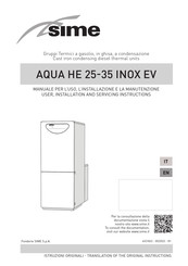 Sime AQUA HE 25 INOX ErP BE User, Installation And Servicing Instructions