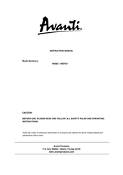 Avanti WDT51 Instruction Manual