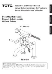 Toto CLAYTON TB784DD Installation And Owner's Manual