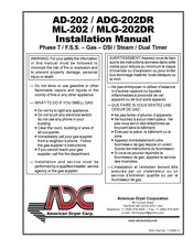 American Dryer Corp. ADG-202DR Operation Manual
