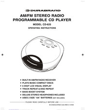 Durabrand CD-625 Operating Instructions Manual