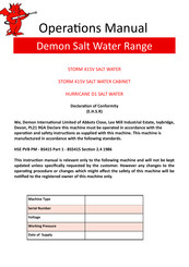 Demon International STORM 415V SALT WATER Operation Manual