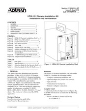 ADTRAN HDSL 851 Installation And Maintenance Manual