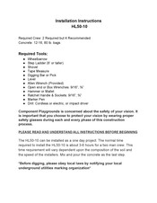 Component Playgrounds HL50-10 Installation Instructions Manual