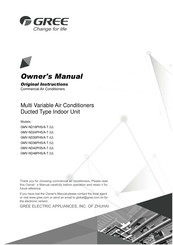 Gree GMV-ND30PHS/A-T(U) Owner's Manual