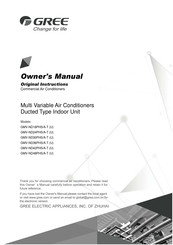 Gree GMV-ND24PHS/A-T Owner's Manual