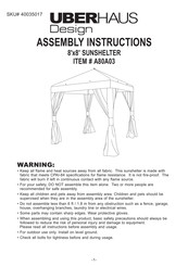 UBERHAUS DESIGN 40035017 Assembly Instructions Manual