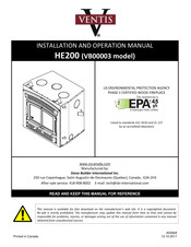 Stove Builder International VB00003 Installation And Operation Manual