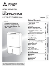 Mitsubishi Electric MJ-EV240HP-H Instruction Manual