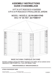 Apex Garden 22-YH-20S117HD Assembly Instructions Manual