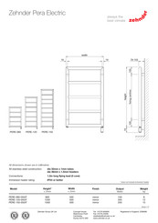 Zehnder Rittling Pera Electric PERE-080-050/F Quick Start Manual