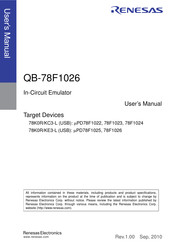 Renesas QB-78F1026 User Manual