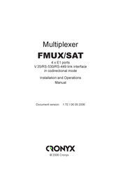 Cronyx FMUX/SAT Installation And Operation Manual