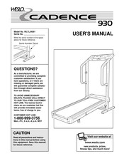 Weslo cadence 930 treadmill hot sale