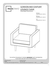Mainstays GORDON MS18-D1-1007-49 Assembly Instructions Manual