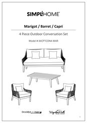 SIMPLIHOME WyndenHall Brooklyn + Max AXCPTCON4-MAR Assembly Instructions Manual