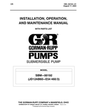 GORMAN-RUPP PUMPS SBM-00192 Installation, Operation And Maintenance Manual