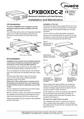 Nuaire Group LPXBOXDC-2 Installation And Maintenance Manual