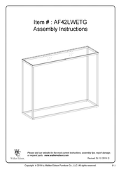 Walker Edison AF42LWETG Assembly Instructions Manual