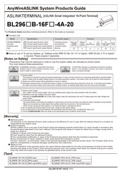 Anywire BL296PB-16FS-4A-20 Product Manual