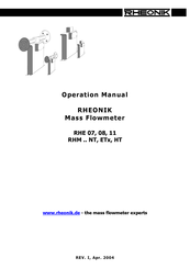 RHEONIK RHE 07 Operation Manual