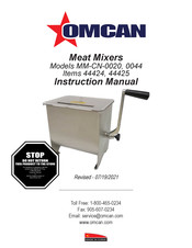 Omcan MM-CN-0020 Instruction Manual