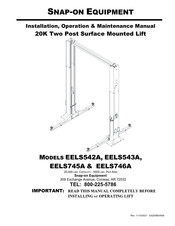 Snap-on Equipment EELS745A Installation, Operation & Maintenance Manual
