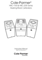 Cole Parmer HCB-100-140FS Instruction Manual