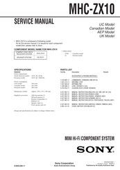 Sony MHC-ZX10 - Mini Hifi Component System Service Manual