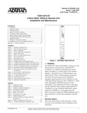 ADTRAN T200 H2TU-R Installation And Maintenance Manual